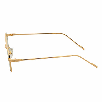 NEUMANN - Retro 90s Fashion Metal Small Rectangle Sunglasses Gold Yellow