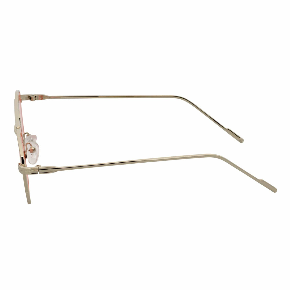 NEUMANN - Retro 90s Fashion Metal Small Rectangle Sunglasses Silver Pink