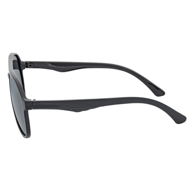 NOS - Polarized Classic Plastic Round Aviator Sunglasses Gloss Black Smoke Lens