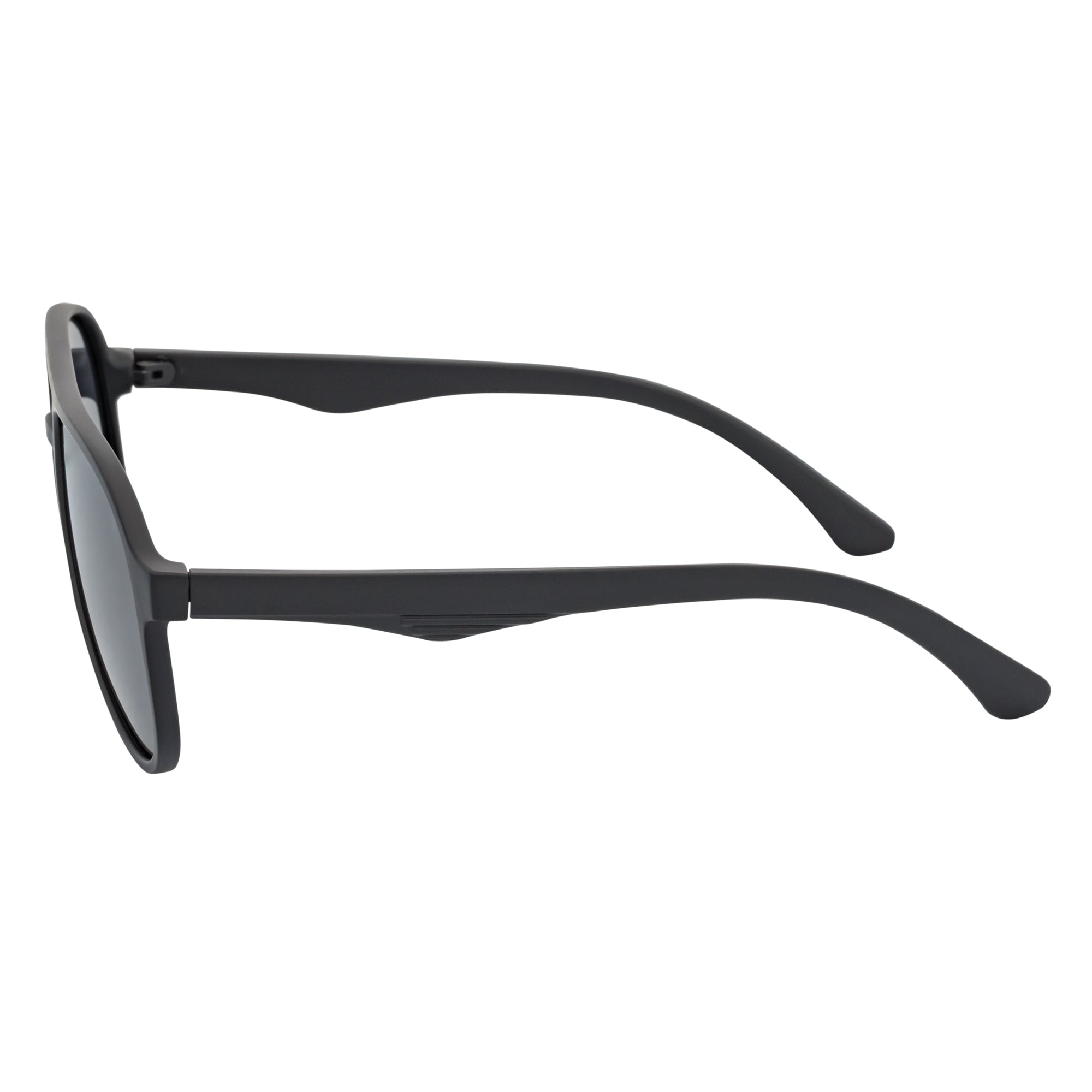 NOS - Polarized Classic Round Aviator Sunglasses Matte Black Smoke Lens