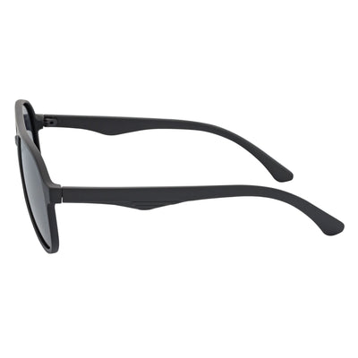 NOS - Polarized Classic Round Aviator Sunglasses Matte Black Smoke Lens