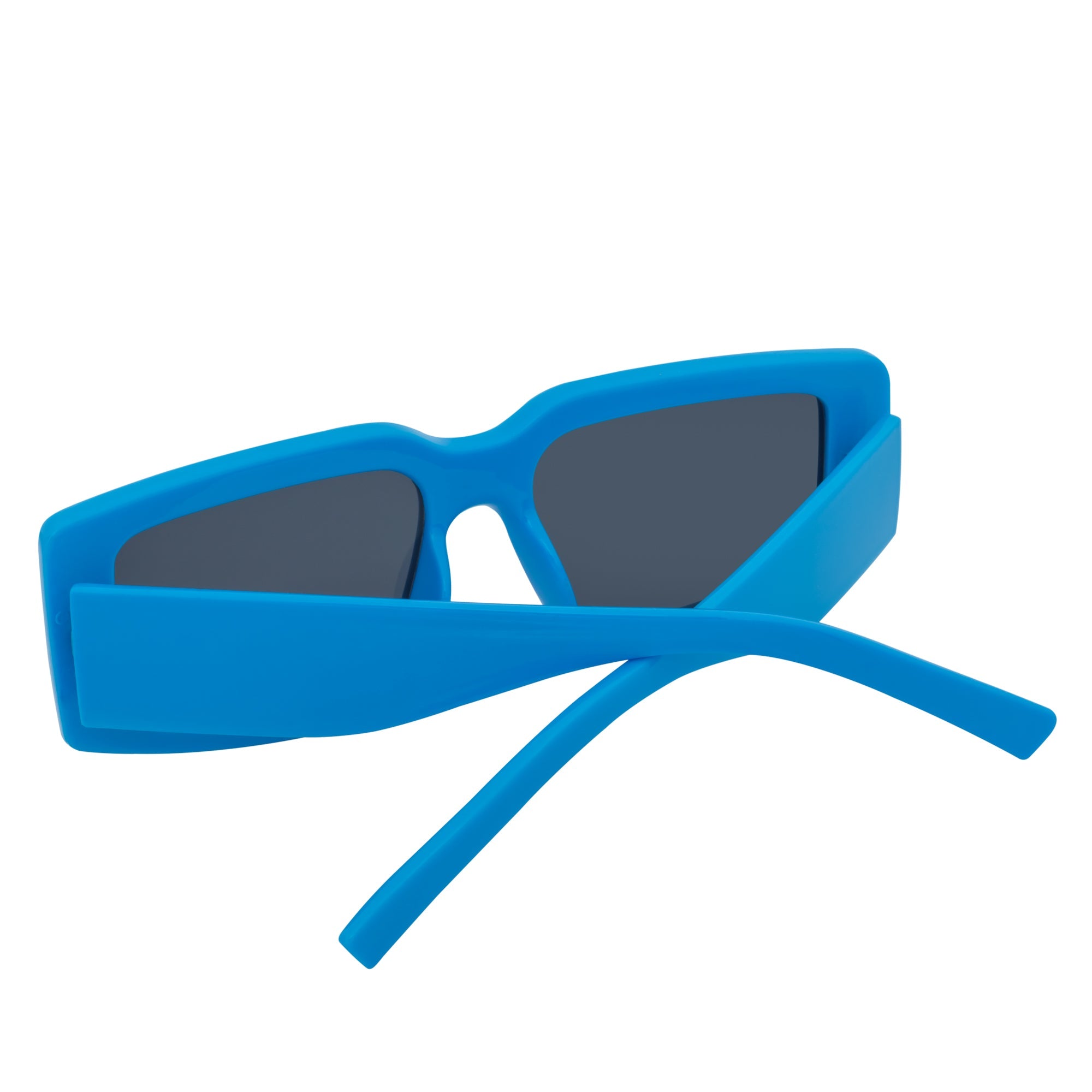 NOVA - Retro 90s Fashion Thick Rectangle Sunglasses Blue Smoke Lens