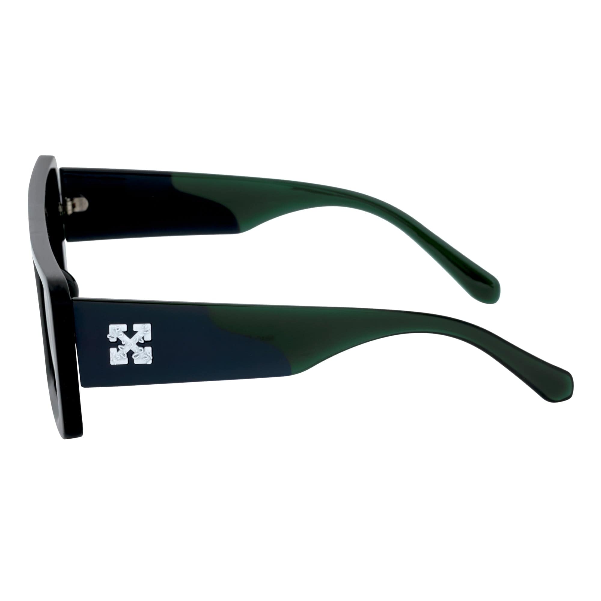 OFFSET - Two - Tone 90s Retro Thick Rectangle Sunglasses Black - Purple Smoke Tint