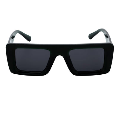 OFFSET - Two - Tone 90s Retro Thick Rectangle Sunglasses Black - Purple Smoke Tint