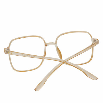 OTAKU - Large Square Glasses Blue Light Glasses Clear Peach Clear Lens