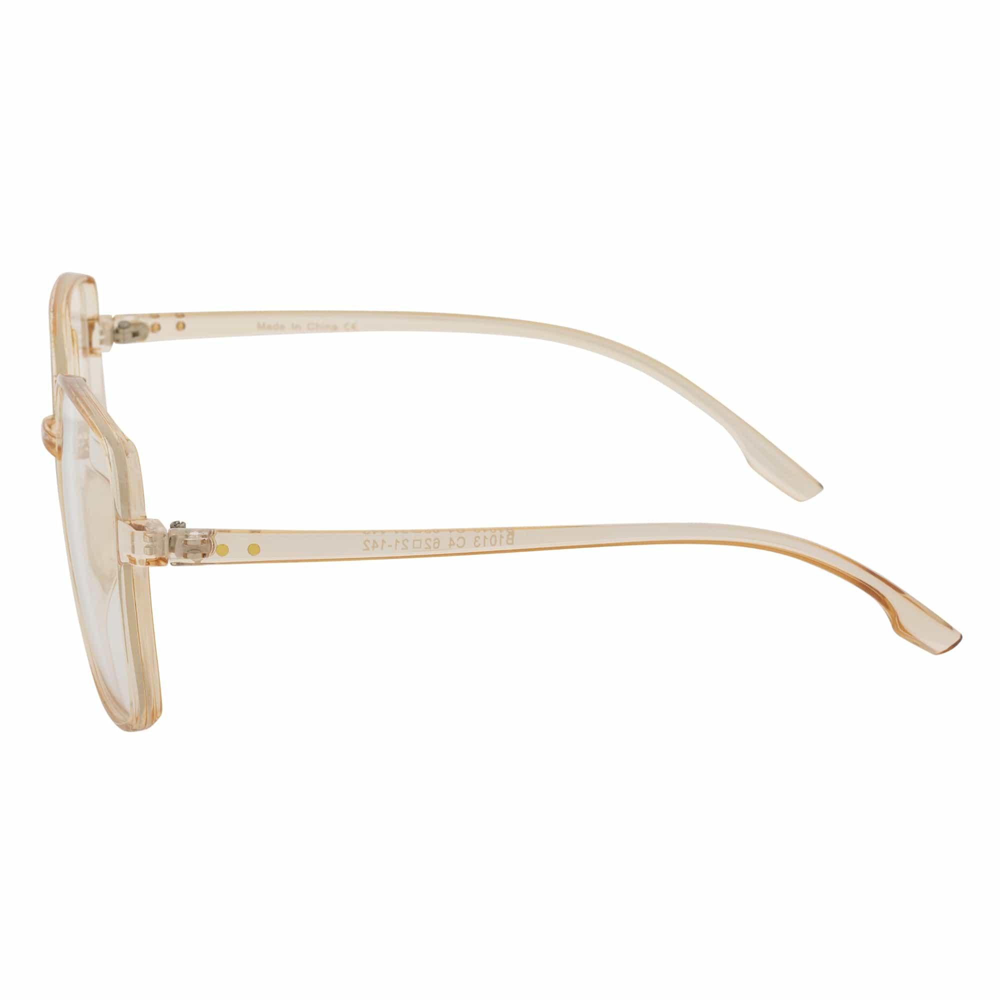 OTAKU - Large Square Glasses Blue Light Glasses Clear Peach Clear Lens