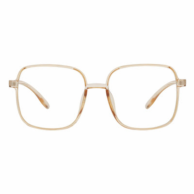 OTAKU - Large Square Glasses Blue Light Glasses Clear Peach Clear Lens