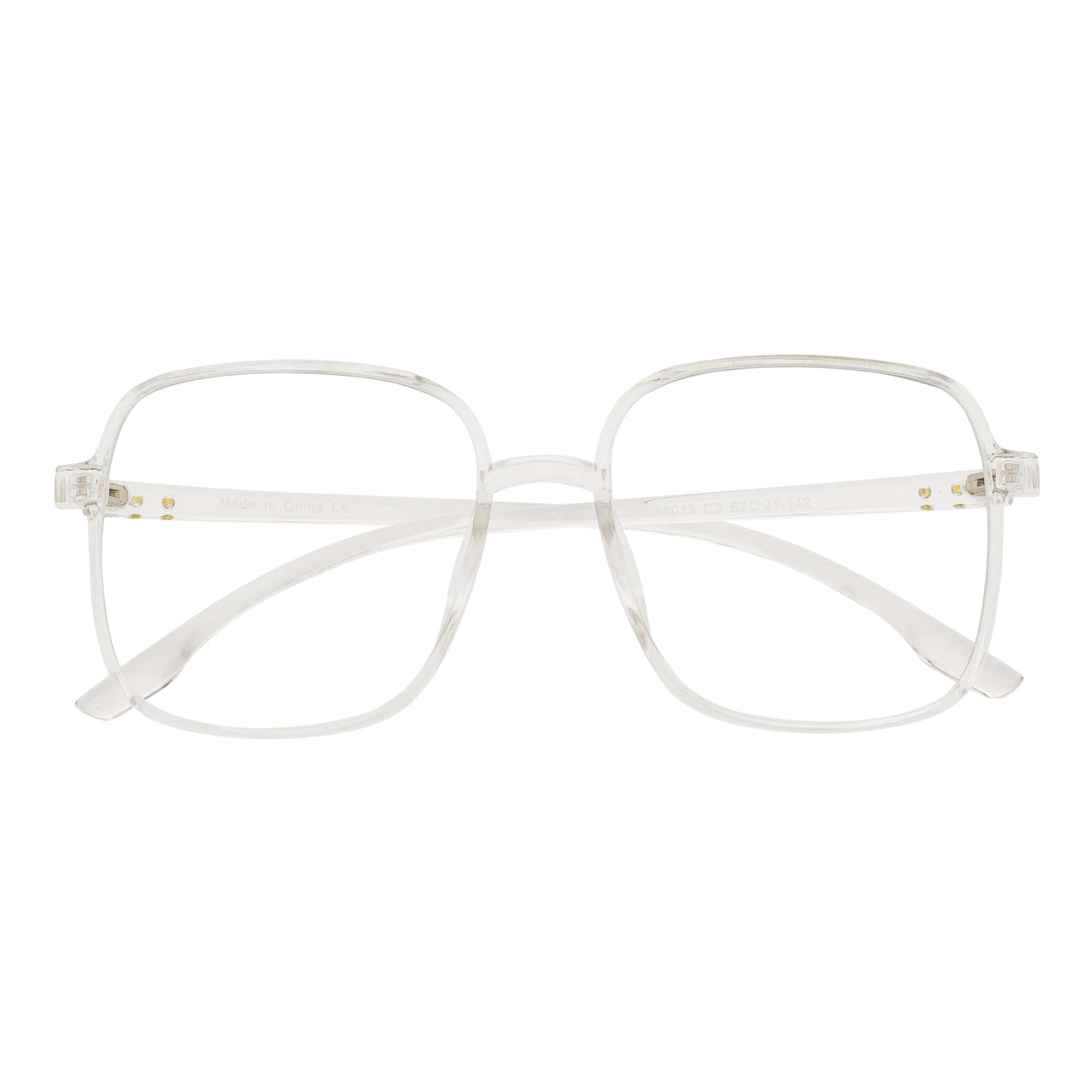 OTAKU - Large Square Glasses Blue Light Glasses Crystal Frame Clear Lens