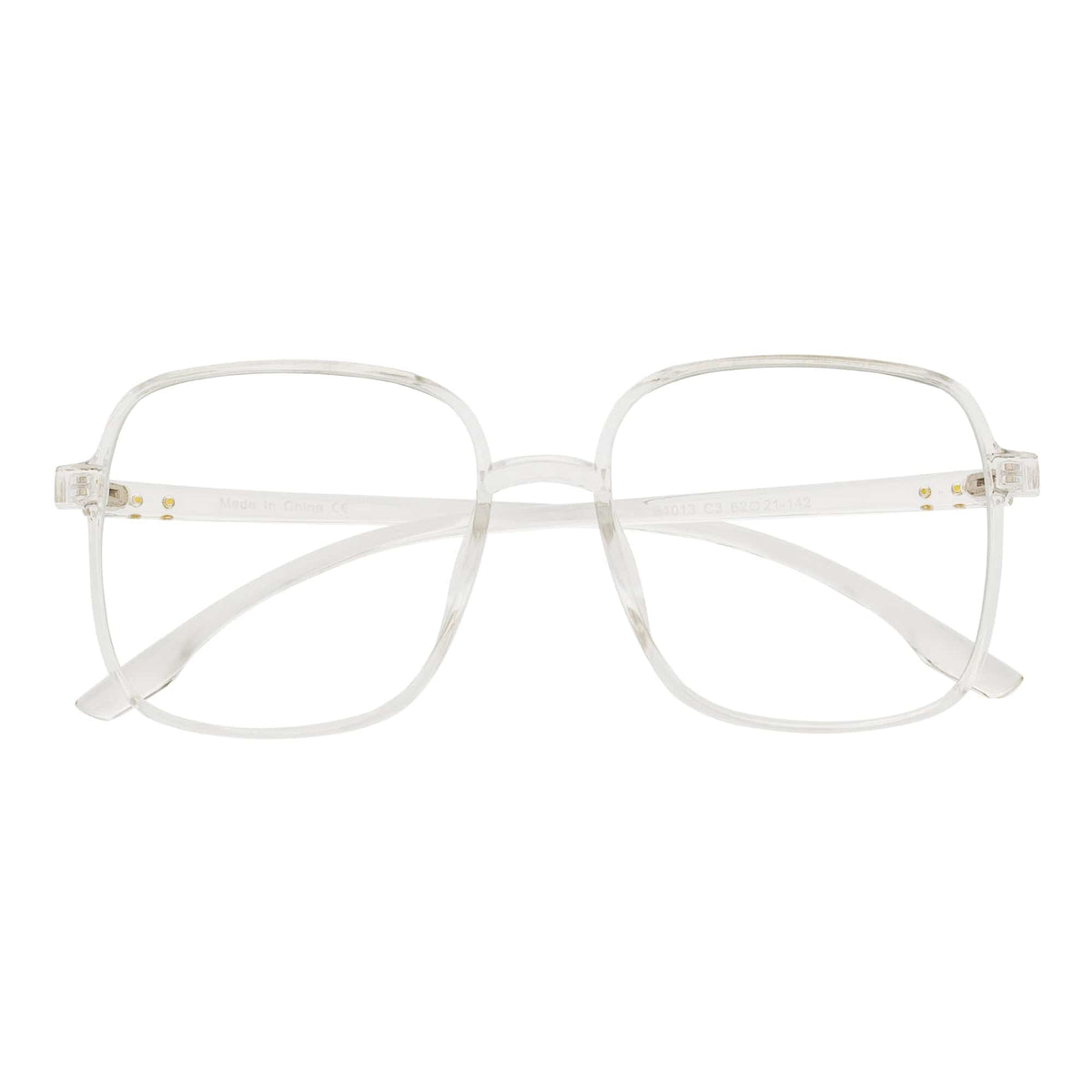 OTAKU - Large Square Glasses Blue Light Glasses Crystal Frame Clear Lens