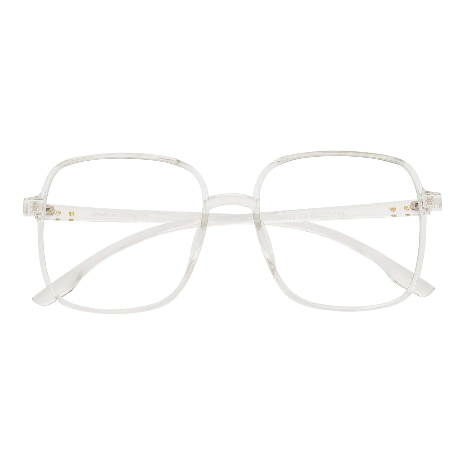 OTAKU - Large Square Glasses Blue Light Glasses Crystal Frame Clear Lens