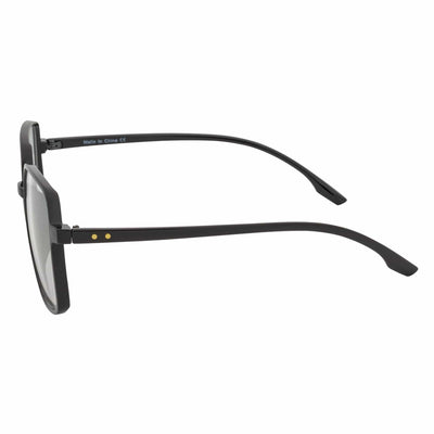 OTAKU - Large Square Glasses Blue Light Glasses Shiny Black Clear Lens