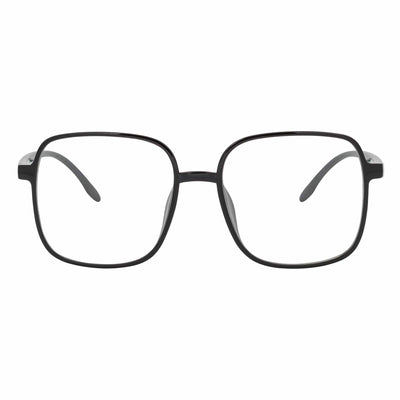 OTAKU - Large Square Glasses Blue Light Glasses Shiny Black Clear Lens