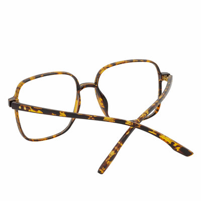 OTAKU - Large Square Glasses Blue Light Glasses Tortoise Shell Clear Lens