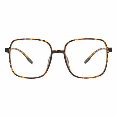 OTAKU - Large Square Glasses Blue Light Glasses Tortoise Shell Clear Lens