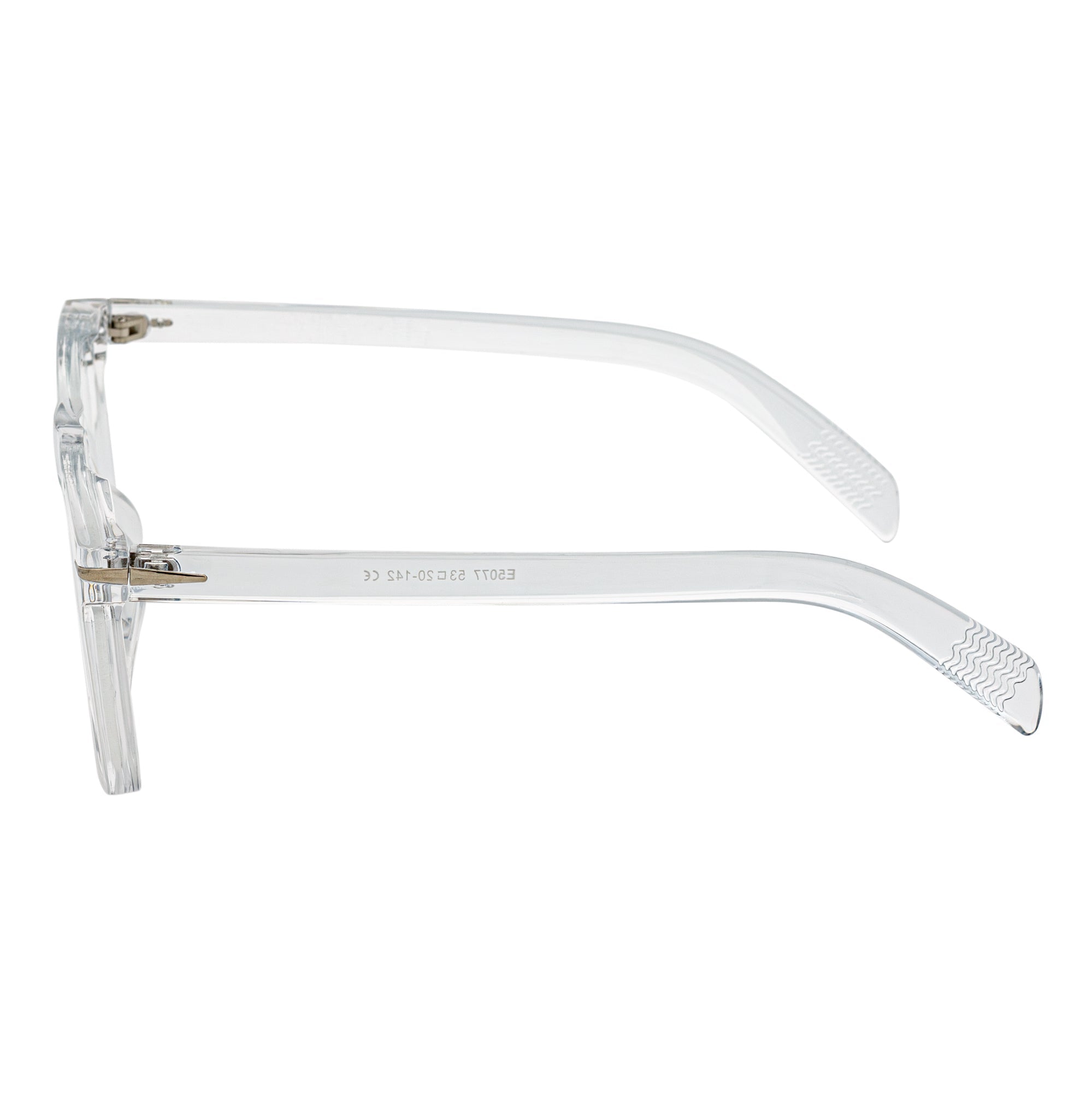 OXFORD - Classic Square Horn Rimmed Blue Light Clear Frame Flat Lens Glasses