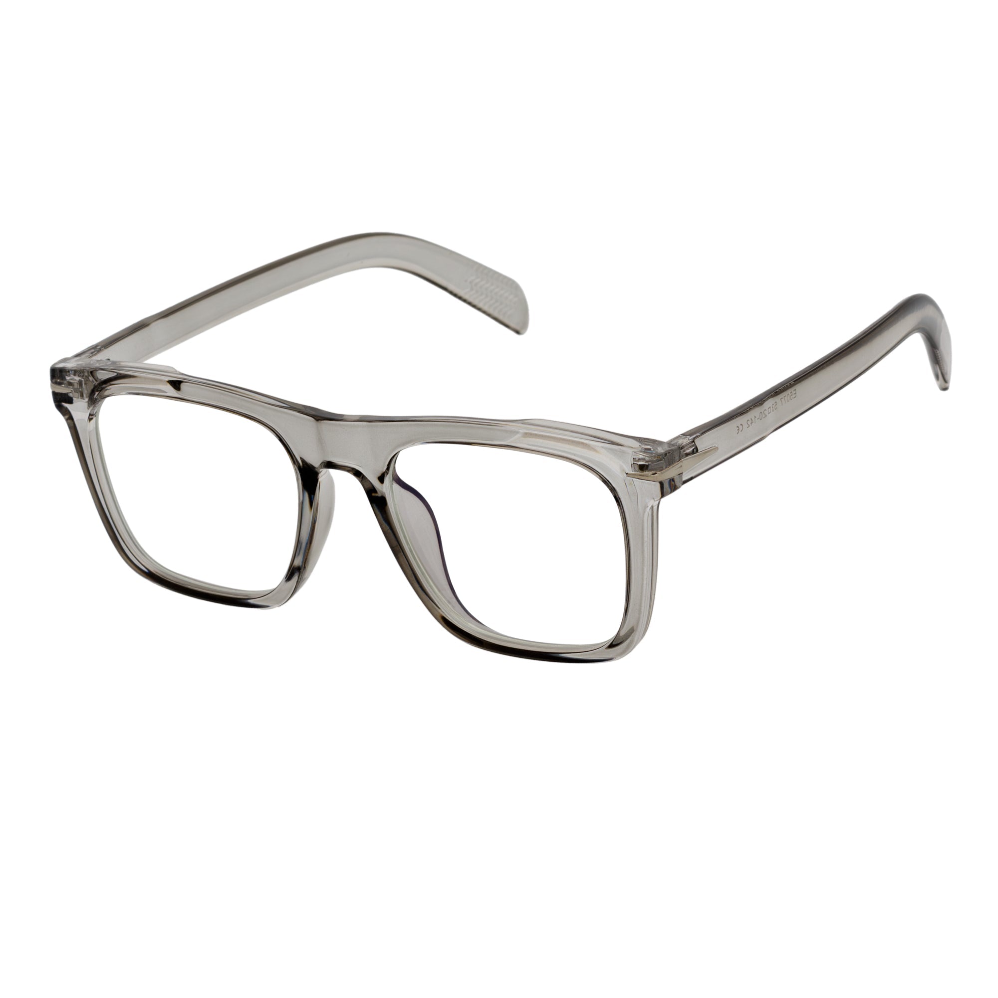 OXFORD - Classic Square Horn Rimmed Blue Light Glasses Clear Gray Clear Flat Lens