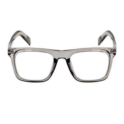 OXFORD - Classic Square Horn Rimmed Blue Light Glasses Clear Gray Clear Flat Lens