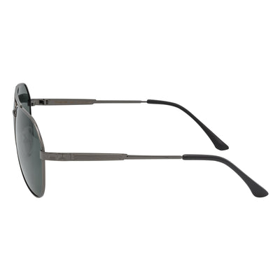 PENTAGON - Polarized Teardrop Metal Aviator Gunmetal Sunglasses Green Lens