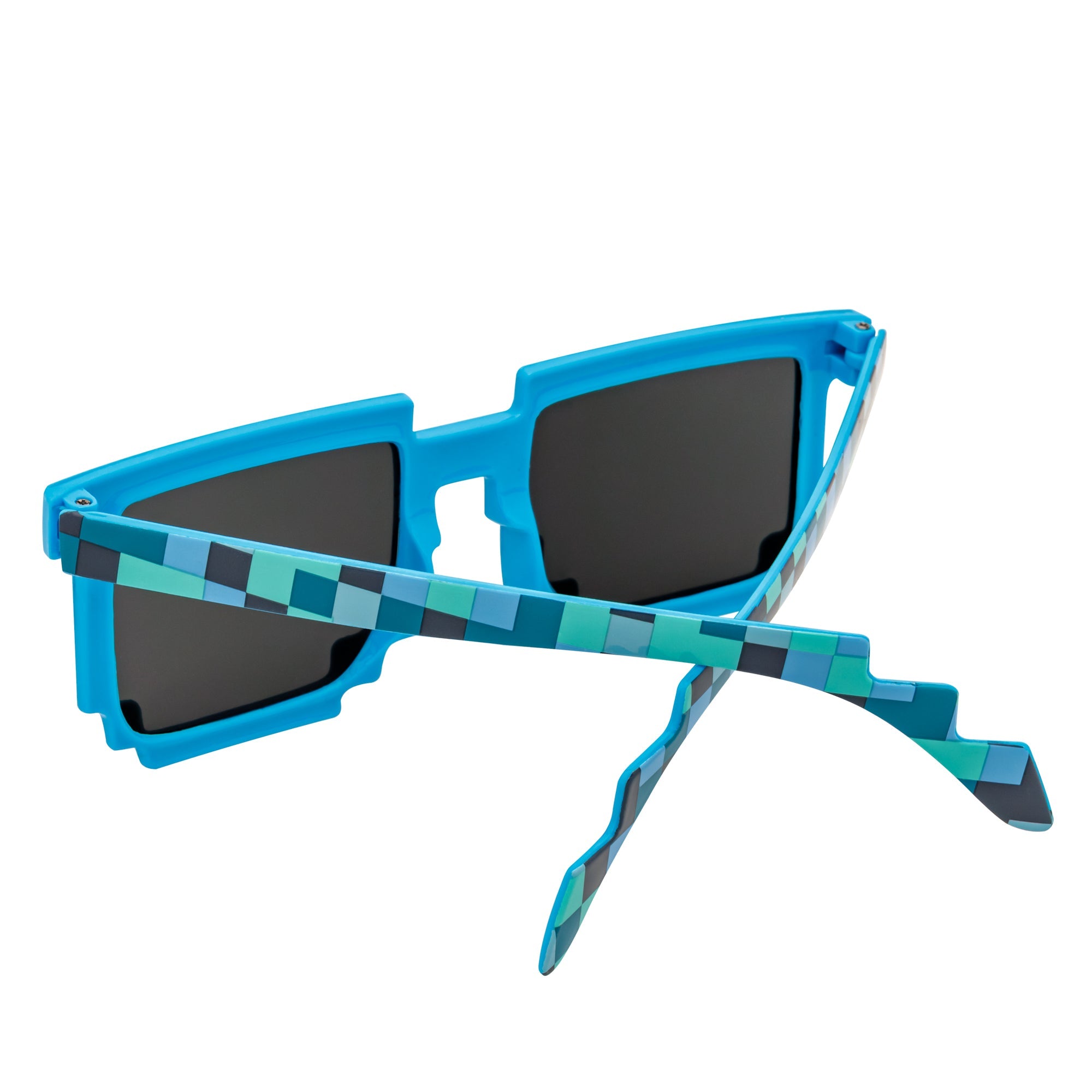 PIXELBLOCKS - Block Square 8 - Bit Pixel Sunglasses Blue Smoke Lens
