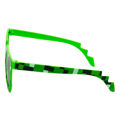 PIXELBLOCKS - Block Square 8 - Bit Pixel Sunglasses Green Smoke Lens
