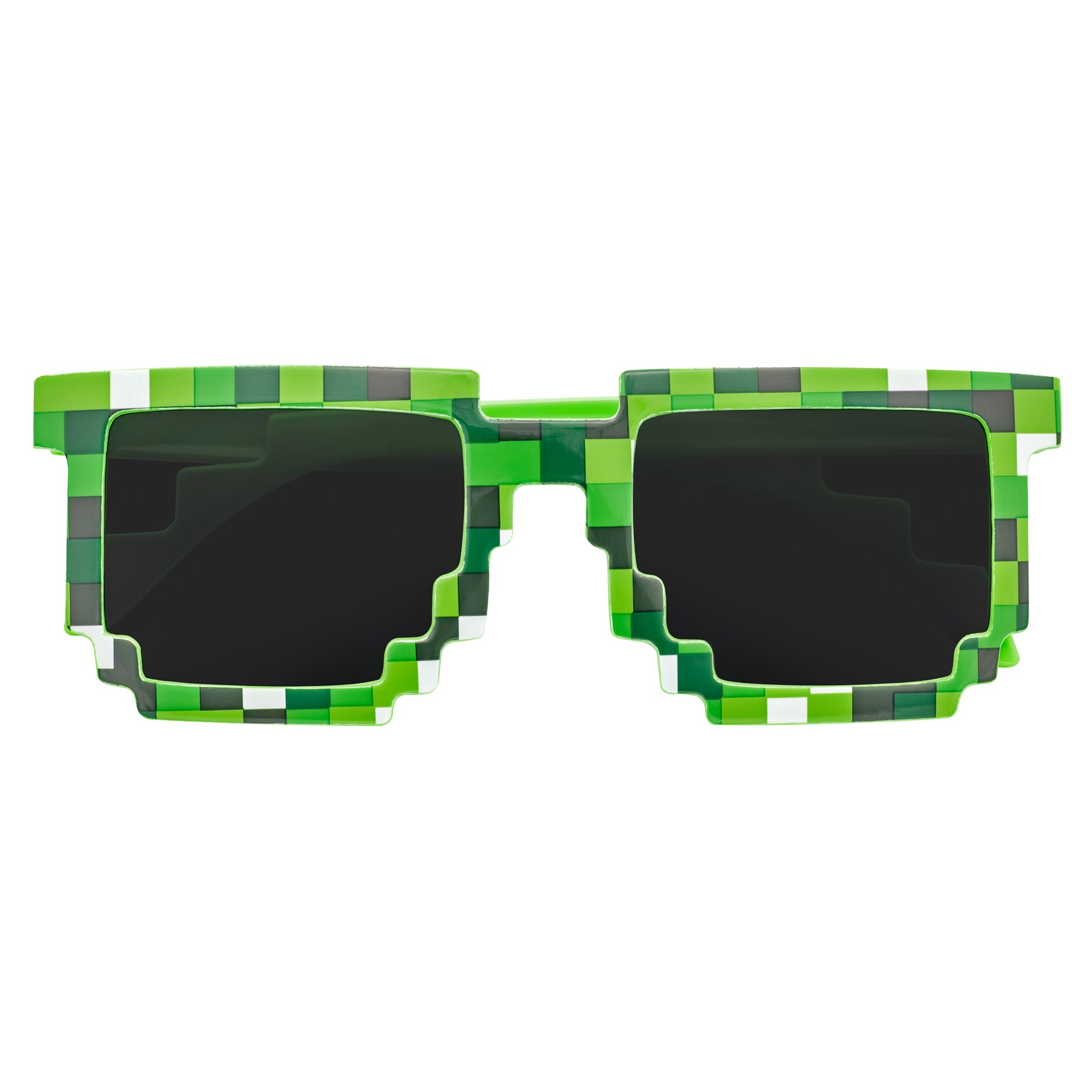 PIXELBLOCKS - Block Square 8 - Bit Pixel Sunglasses Green Smoke Lens
