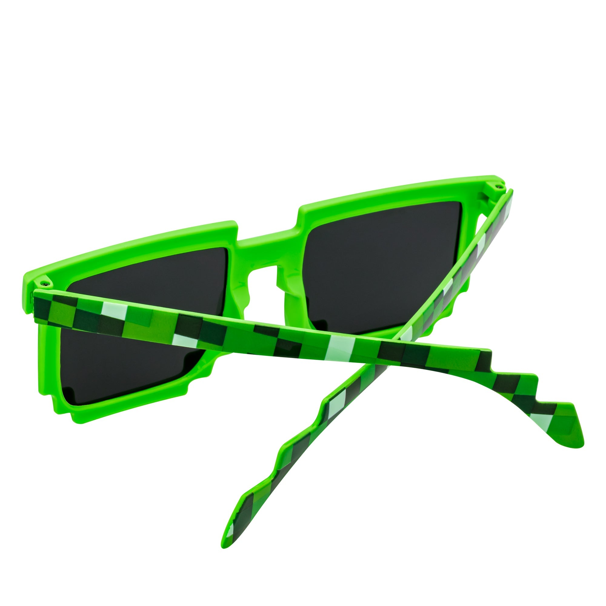 PIXELBLOCKS - Block Square 8 - Bit Pixel Sunglasses Green Smoke Lens