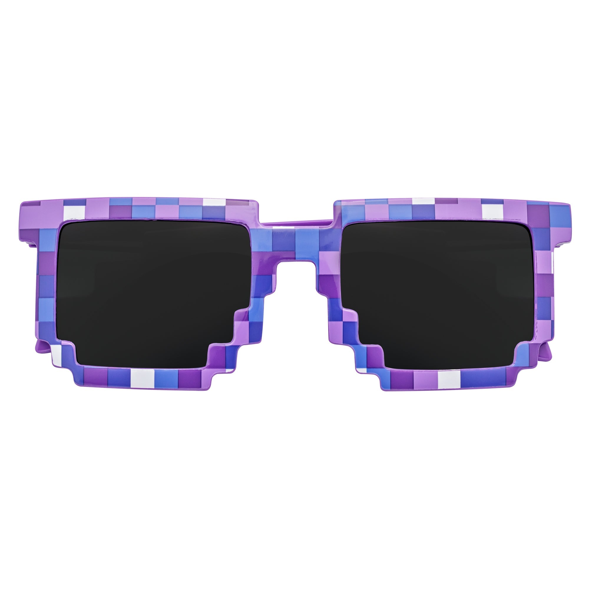 PIXELBLOCKS - Block Square 8 - Bit Pixel Sunglasses Purple Smoke Lens