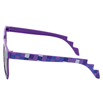 PIXELBLOCKS - Block Square 8 - Bit Pixel Sunglasses Purple Smoke Lens