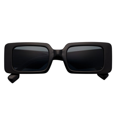 PLAZA - Small Rectangle Sunglasses Black Smoke