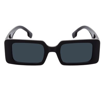 PLAZA - Small Rectangle Sunglasses Black Smoke