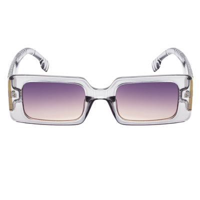 PLAZA - Small Rectangle Sunglasses Crystal-Gray Lavender