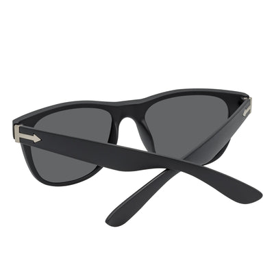 PRESTON - Polarized Large Horn Rimmed Sunglasses Gloss Black Smoke Tint