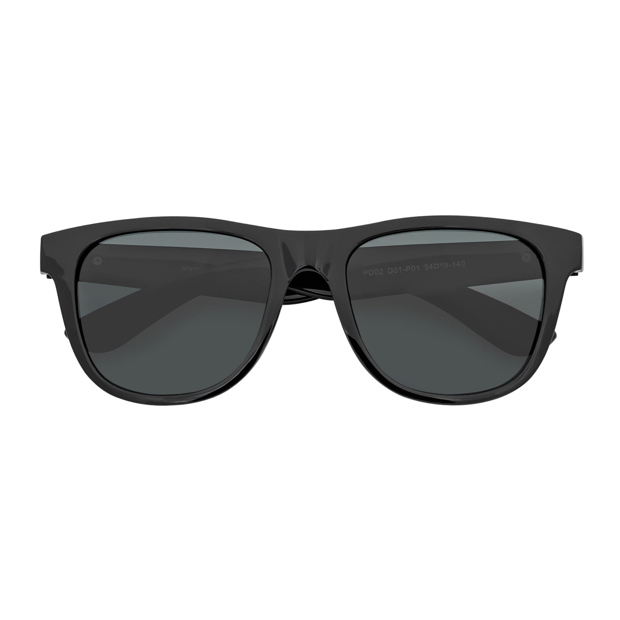 PRESTON - Polarized Large Horn Rimmed Sunglasses Gloss Black Smoke Tint