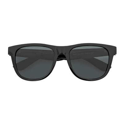 PRESTON - Polarized Large Horn Rimmed Sunglasses Gloss Black Smoke Tint