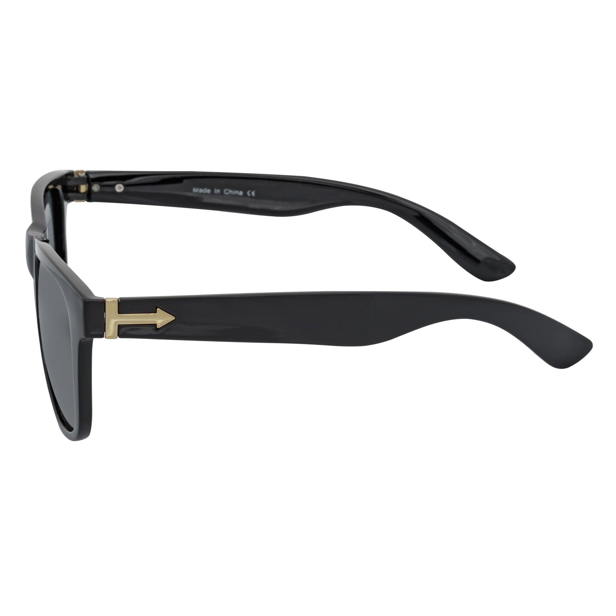 PRESTON - Polarized Large Horn Rimmed Sunglasses Gloss Black Smoke Tint