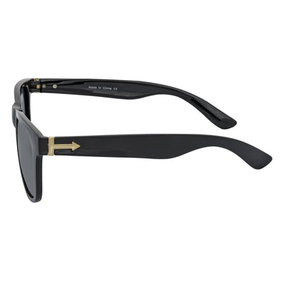 PRESTON - Polarized Large Horn Rimmed Sunglasses Gloss Black Smoke Tint