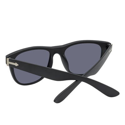 PRESTON - Polarized Large Horn Rimmed Sunglasses Matte Black Silver Mirror