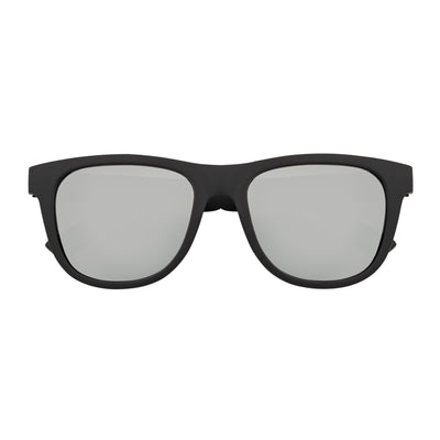 PRESTON - Polarized Large Horn Rimmed Sunglasses Matte Black Silver Mirror