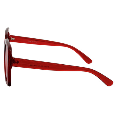 QUAD - Retro Modern Oversize Square Red Sunglasses Red Tint Lens