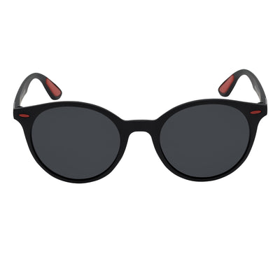 RAYSPORT - Polarized P3 Round Sunglasses Textured Matte Black Smoke Lens