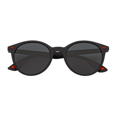 RAYSPORT - Polarized P3 Round Sunglasses Textured Matte Black Smoke Lens