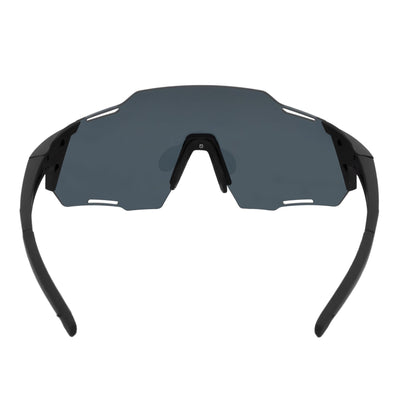 RAZER - Large Sports Wraparound Rimless Shield Sunglasses Black Smoke Tint