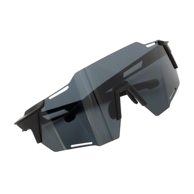 RAZER - Large Sports Wraparound Rimless Shield Sunglasses Black Smoke Tint