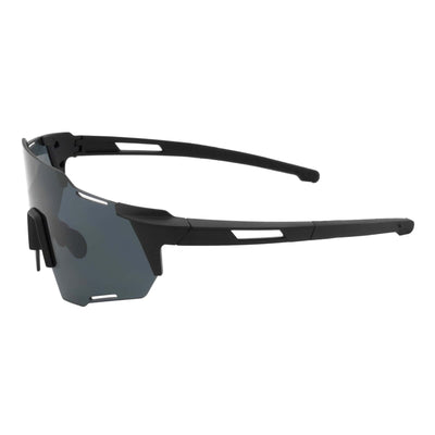 RAZER - Large Sports Wraparound Rimless Shield Sunglasses Black Smoke Tint