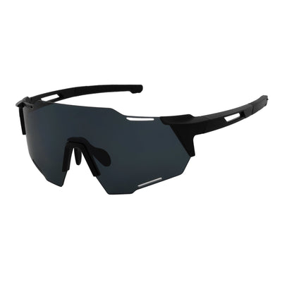 RAZER - Large Sports Wraparound Rimless Shield Sunglasses Black Smoke Tint