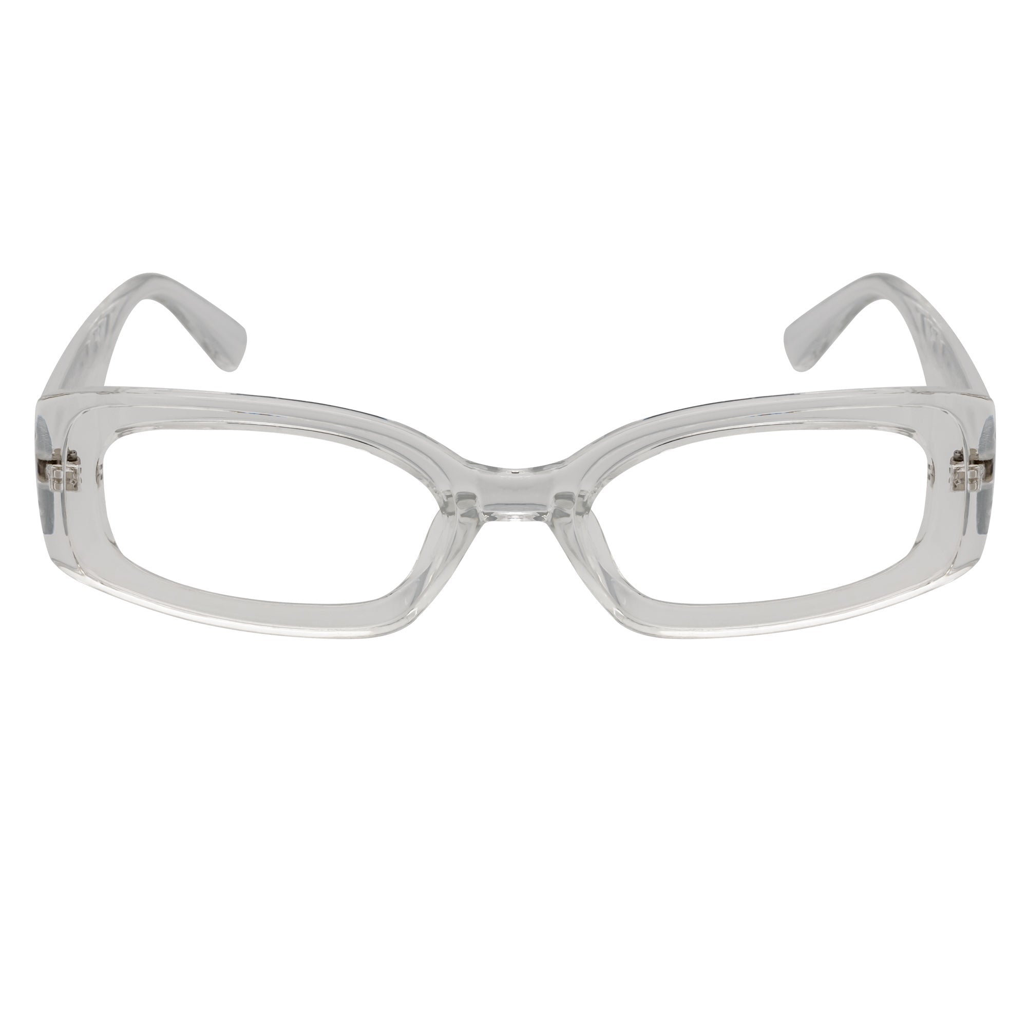 RIZZ - Small Flat Lens 90s Fashion Rectangle Clear Frame Lens Glasses
