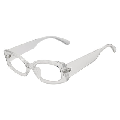 RIZZ - Small Flat Lens 90s Fashion Rectangle Clear Frame Lens Glasses