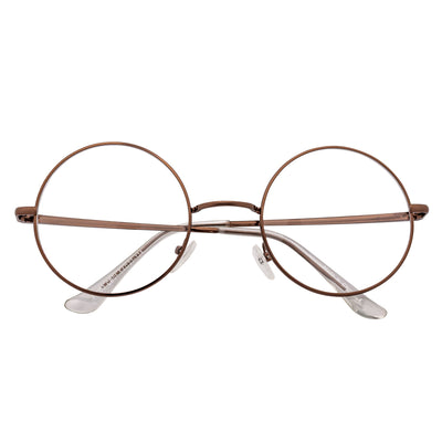 SCHOLAR - Classic Small Metal Round Blue Light Glasses Copper Clear Lens