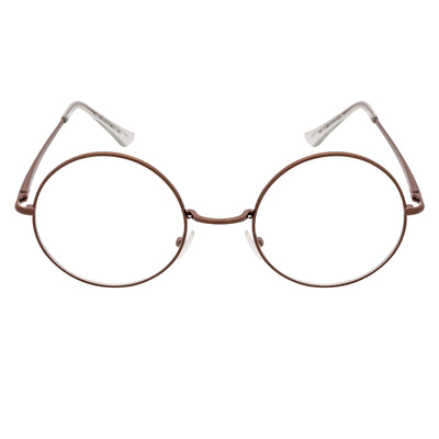 SCHOLAR - Classic Small Metal Round Blue Light Glasses Copper Clear Lens