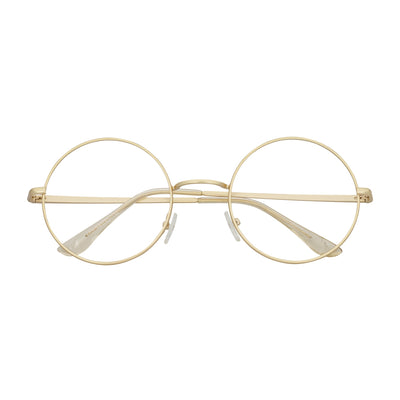 SCHOLAR - Classic Small Metal Round Blue Light Glasses Gold Clear Lens